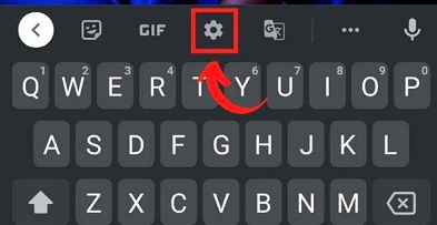 Setting button on WhatsApp keyboard