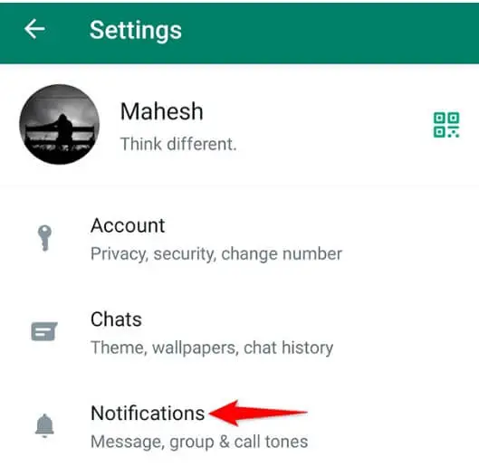 notifications on whatsapp